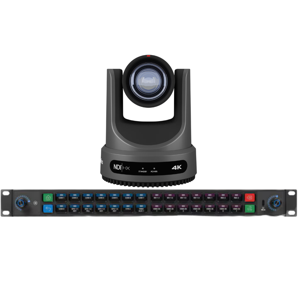 PTZOptics Move 4K 20x Gray and Elgato Stream Deck Studio Bundle