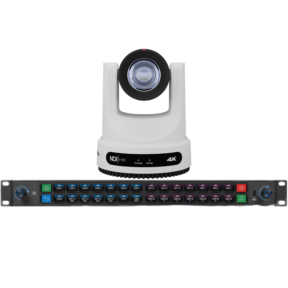 PTZOptics Move 4K 20x White and Elgato Stream Deck Studio Bundle