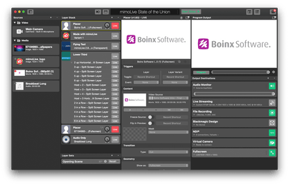BOINX MIMOLIVE Video MultiCamera production Software