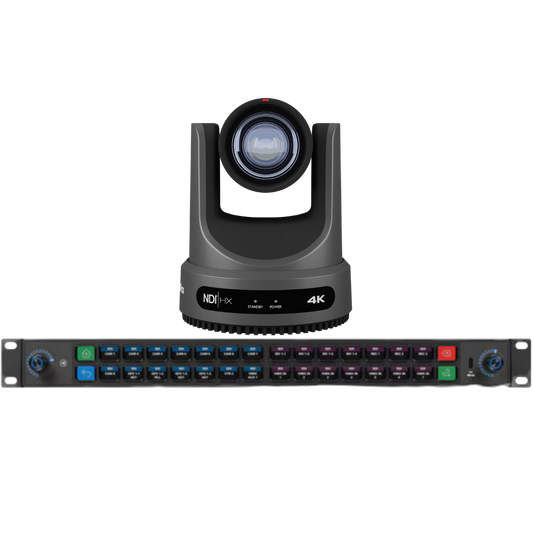 PTZOptics Move 4K 20x Gray and Elgato Stream Deck Studio Bundle