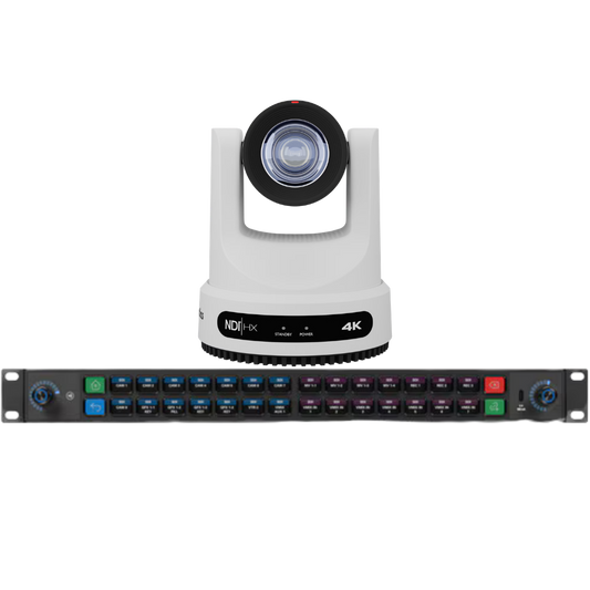 PTZOptics Move 4K 20x White and Elgato Stream Deck Studio Bundle