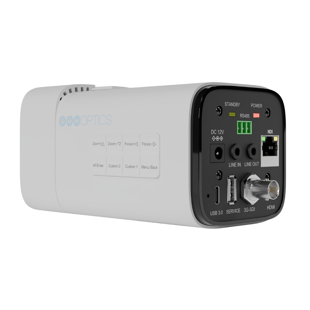 PTZOptics Studio 4K 20x Zoom Box Camera (White)