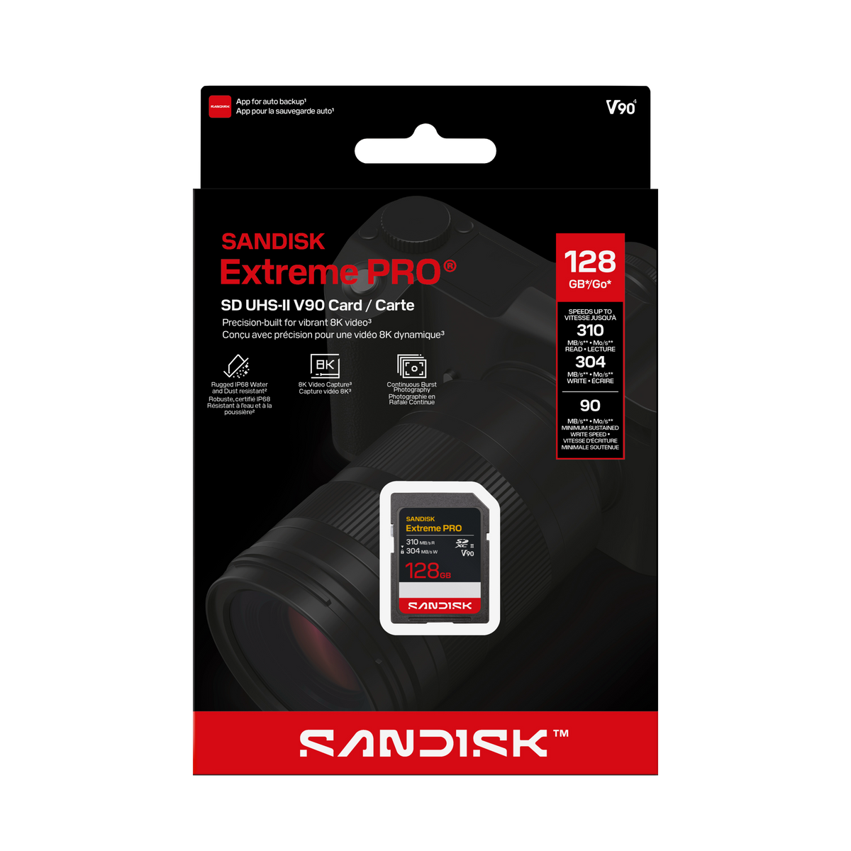 SanDisk Extreme PRO SD UHS-II V90 Card 128GB